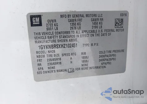 2017 Cadillac Xt5 Luxury из США, поврежденный, VIN 1GYKNBRSXHZ102451